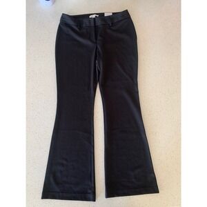 Chico's Black Ponte Double Waist Flare Pants 570034164 Womens Sz. 2 Large 12 NWT